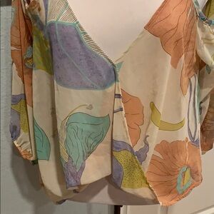 Audrey Cropped Cold Shoulder Blouse • Sz S